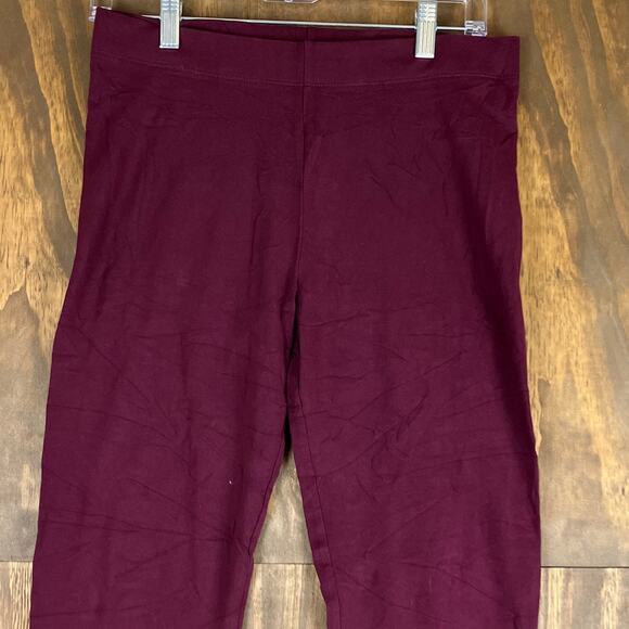 LOFT Outlet Womens Pants Burgundy Mid Rise Skinny Leggings Stretch Large - Picture 2 of 10